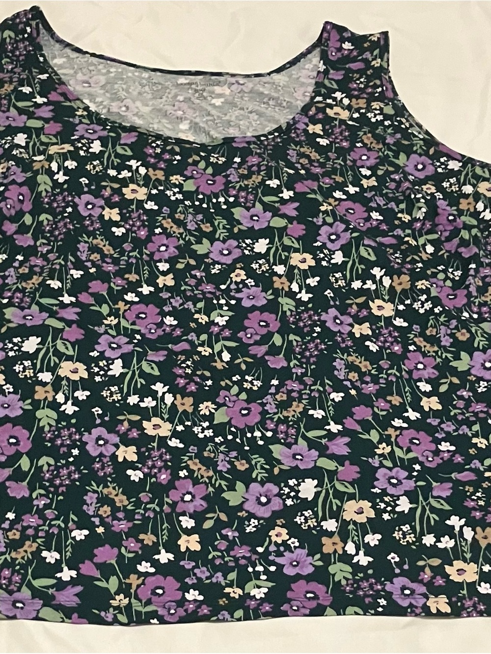 Woman Within Purple Floral Scoop Neck Tank